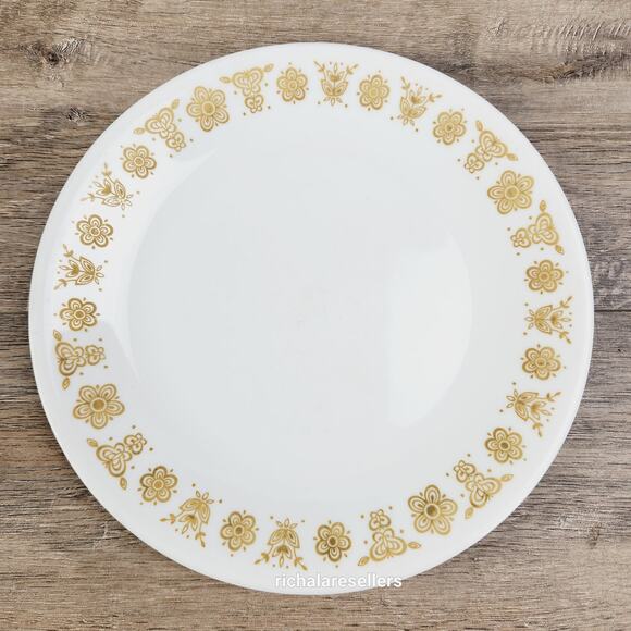 Corelle Butterfly Gold 8.5" Salad Plates Lot of 3 Corning Vintage - Picture 2 of 6